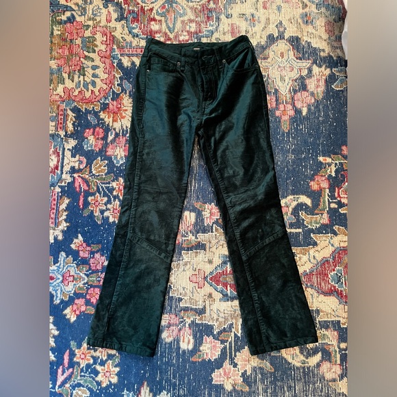 Free People Velvet Emerald Green Pants - size 24/25 - Picture 5 of 5